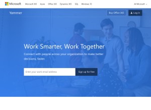 How yammer.com looks like on a tablet such as an iPad.