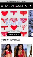How yandy.com looks like on a mobile device such as an iPhone.