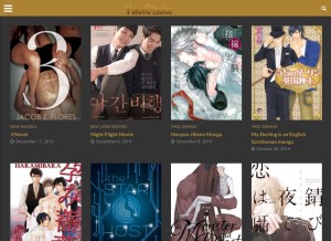 How yaoiotaku.com looks like on a tablet such as an iPad.