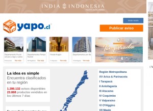 How yapo.cl looks like on a tablet such as an iPad.