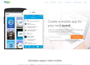 How yapp.us looks like on a tablet such as an iPad.