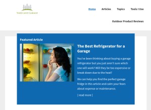 How yardandgarage.com looks like on a tablet such as an iPad.