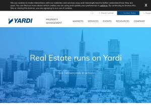 How yardi.com looks like on a tablet such as an iPad.