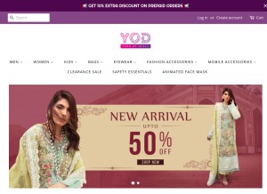 How yardofdeals.com looks like on a tablet such as an iPad.