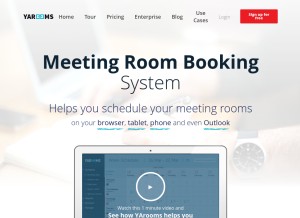 How yarooms.com looks like on a tablet such as an iPad.