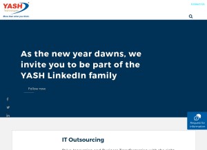 How yash.com looks like on a tablet such as an iPad.