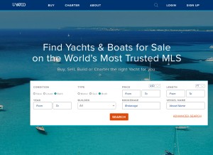 How yatco.com looks like on a tablet such as an iPad.