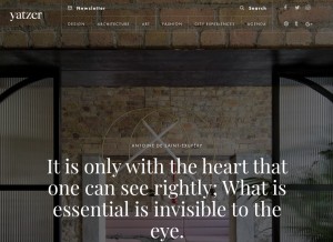 How yatzer.com looks like on a tablet such as an iPad.