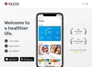 How yazio.com looks like on a tablet such as an iPad.