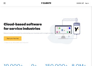 How yclients.com looks like on a tablet such as an iPad.