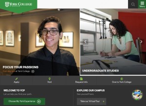 How ycp.edu looks like on a tablet such as an iPad.