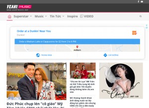 How yeah1music.net looks like on a tablet such as an iPad.