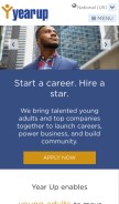 How yearup.org looks like on a mobile device such as an iPhone.