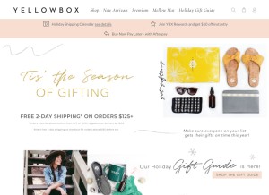 How yellowboxshoes.com looks like on a tablet such as an iPad.