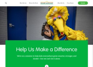 How yellowfeatherfund.org looks like on a tablet such as an iPad.