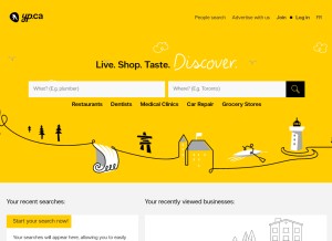 How yellowpages.ca looks like on a tablet such as an iPad.