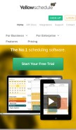 How yellowschedule.com looks like on a mobile device such as an iPhone.