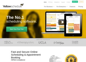 How yellowschedule.com looks like on a tablet such as an iPad.