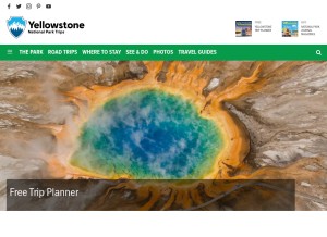 How yellowstonepark.com looks like on a tablet such as an iPad.
