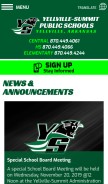 How yellvillesummitschools.com looks like on a mobile device such as an iPhone.