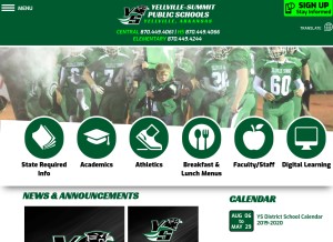 How yellvillesummitschools.com looks like on a tablet such as an iPad.