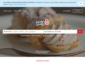 How yelp.be looks like on a tablet such as an iPad.
