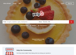 How yelp.ca looks like on a tablet such as an iPad.