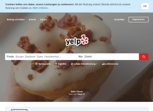 How yelp.ch looks like on a tablet such as an iPad.