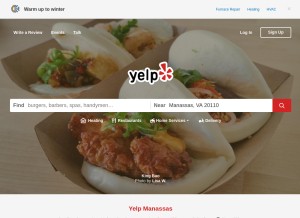 How yelp.com looks like on a tablet such as an iPad.