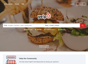How yelp.my looks like on a tablet such as an iPad.