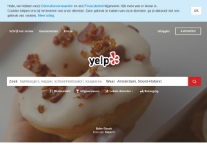 How yelp.nl looks like on a tablet such as an iPad.