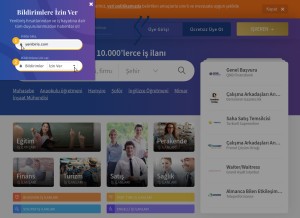 How yenibiris.com looks like on a tablet such as an iPad.