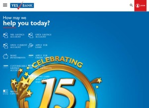 How yesbank.in looks like on a tablet such as an iPad.
