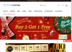 How yescustom.com looks like on a tablet such as an iPad.