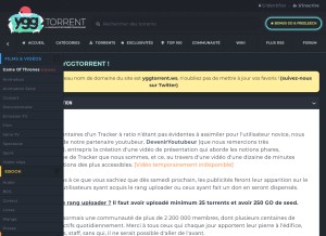 How yggtorrent.gg looks like on a tablet such as an iPad.