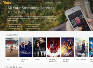How yidio.com looks like on a tablet such as an iPad.