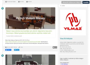 How yilmazofis.tumblr.com looks like on a tablet such as an iPad.