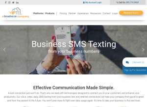 How yiptel.com looks like on a tablet such as an iPad.