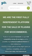 How yithemes.com looks like on a mobile device such as an iPhone.