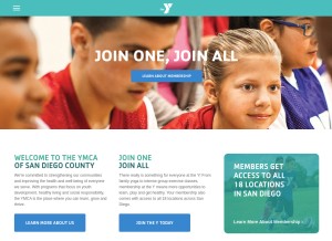 How ymca.org looks like on a tablet such as an iPad.
