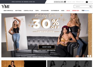 How ymijeans.com looks like on a tablet such as an iPad.