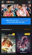 How yo-movies.com looks like on a mobile device such as an iPhone.