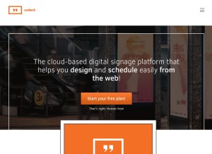 How yodeck.com looks like on a tablet such as an iPad.