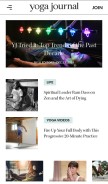 How yogajournal.com looks like on a mobile device such as an iPhone.