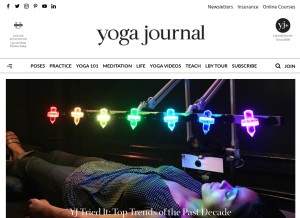 How yogajournal.com looks like on a tablet such as an iPad.