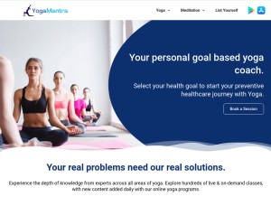 How yogamantraonline.com looks like on a tablet such as an iPad.