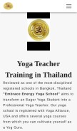 How yogaschoolthailand.com looks like on a mobile device such as an iPhone.