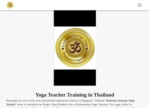 How yogaschoolthailand.com looks like on a tablet such as an iPad.