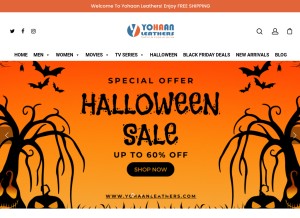 How yohaanleathers.com looks like on a tablet such as an iPad.