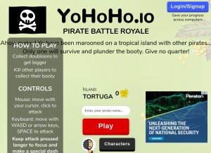How yohoho.io looks like on a tablet such as an iPad.